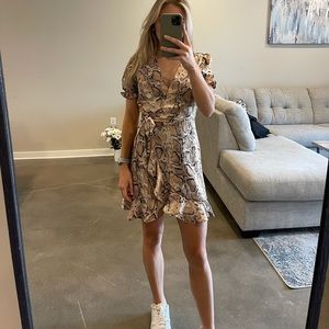 Aqua Snakeskin Cocktail Dress